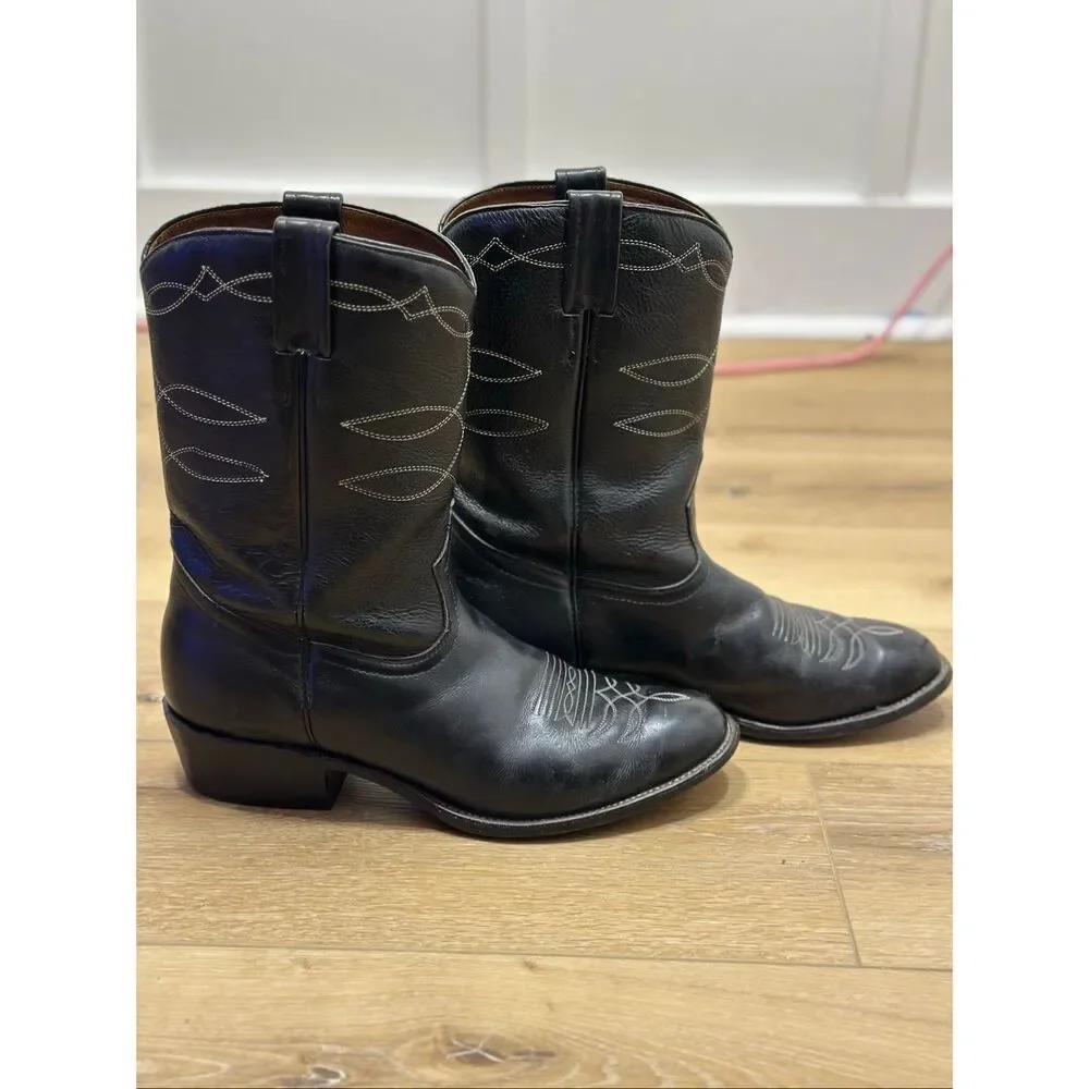 Boulet Canada Boots Neolite Roper Western Black Cowboy Boots Men's 12US